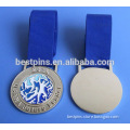 2016 silver souvenir medal with blue ribbon, sport medal lanyard